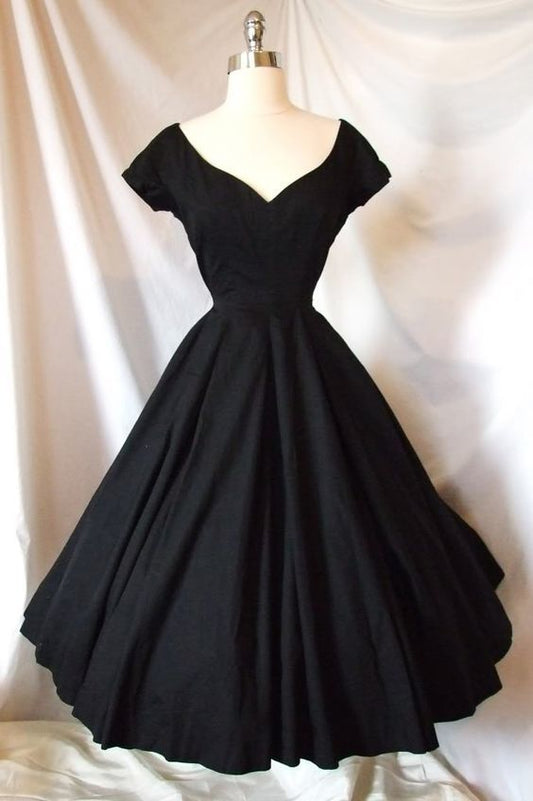 A-Line Black Satin Cocktail Party Dresses Homecoming Dress    cg13966