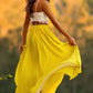 2 Piece Yellow Chiffon Sweetheart Lace Prom Dresses Long Evening Dresses   cg14357