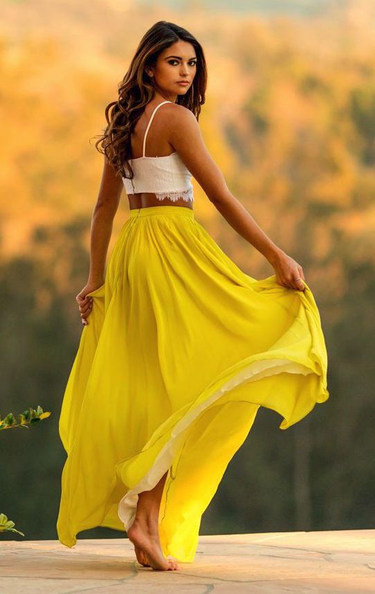 2 Piece Yellow Chiffon Sweetheart Lace Prom Dresses Long Evening Dresses   cg14357