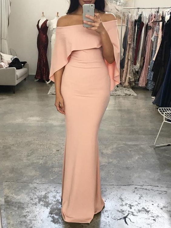 Gorgeous Pink Mermaid Evening Dresses Floor Length Party Prom Gowns   cg14477
