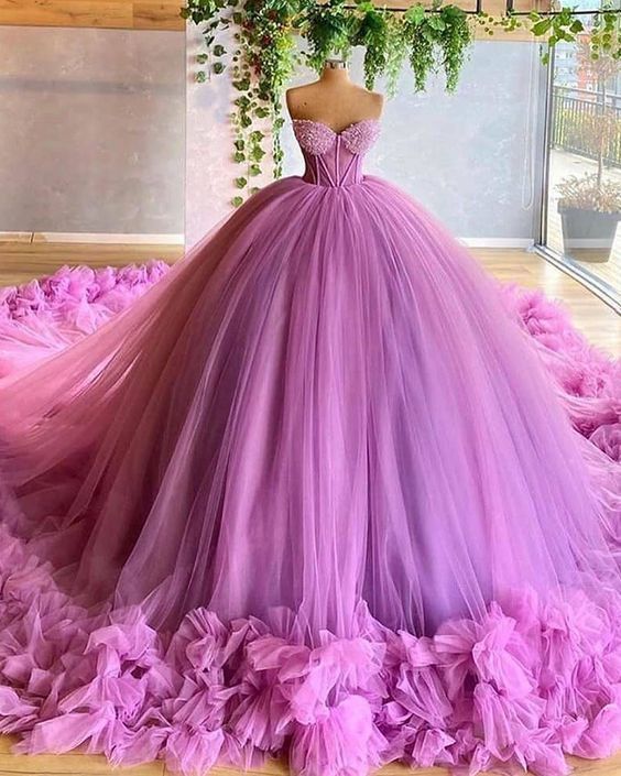 Gorgeous Lavender Sweetheart Beading Bodice Tulle Ball Gown prom dress     cg14559