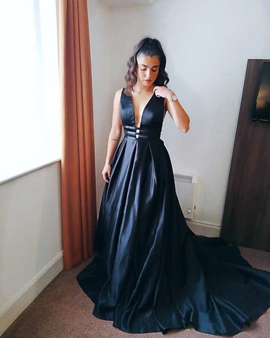 Charming V-Neck A-line Prom Dresses,Long Prom Dresses,Cheap Prom Dresses,   cg14656