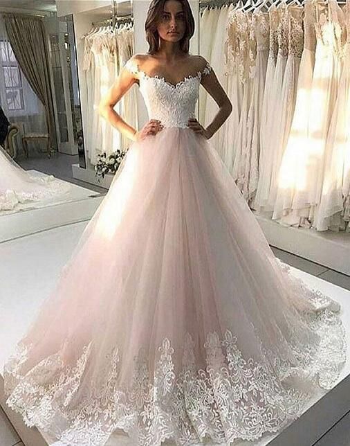Tulle Appliques Prom Dresses, Lace Charming Prom Dress   cg14725