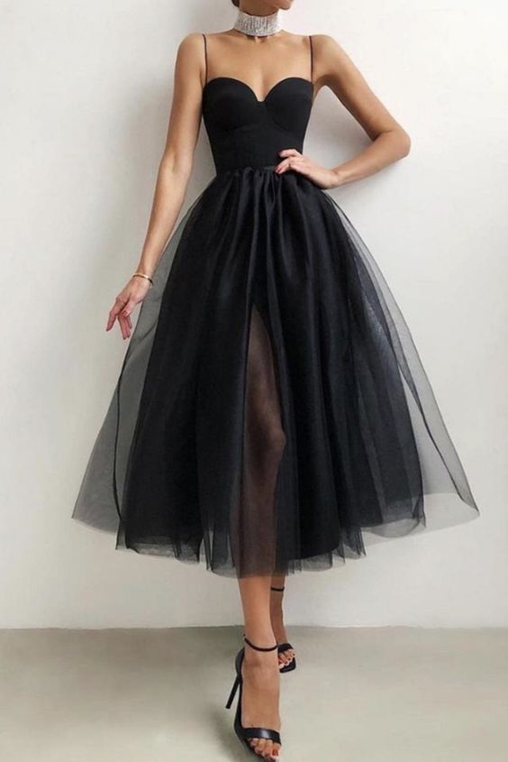 Sweetheart Neck Short Black Prom Dresses with Straps, Short Black Formal Graduation Evening Dresses   cg14727