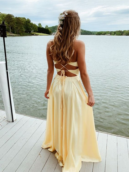 Simple A Line Spaghetti Straps Prom Dresses Long   cg14843