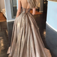 Champagne sequin long prom dress champagne evening dress   cg14870