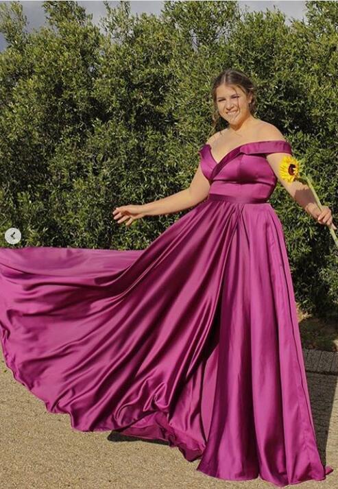 2021 Off Shoulder A-line Long Prom Dresses Fashion Formal Dress   cg14930
