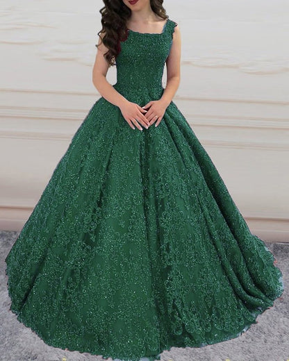 green long prom dress evening dress   cg15001