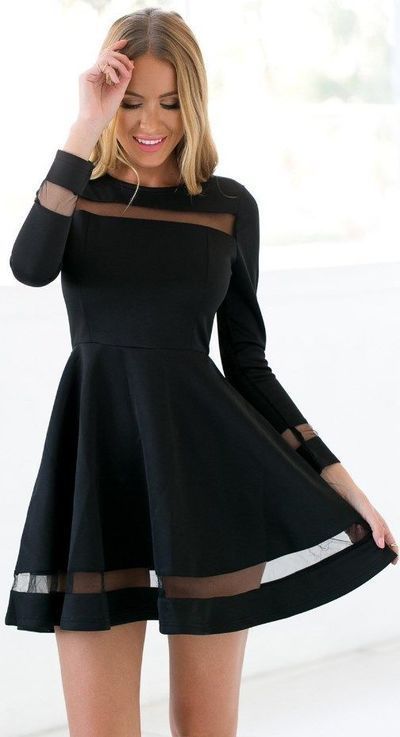 black short evening dress, o-neck homecoming dress,sleeve formal dress cg1501
