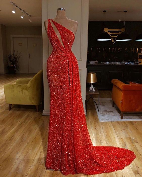 red long Evening prom Dress   cg15105