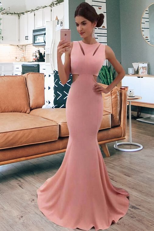Pink Mermiad Long Prom Dresses   cg15179