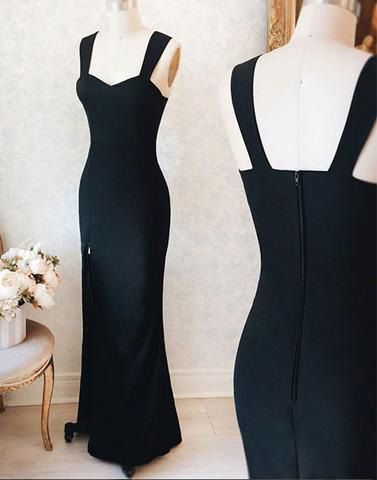 Mermaid Black Prom Dress, Simple Prom Dress   cg15376