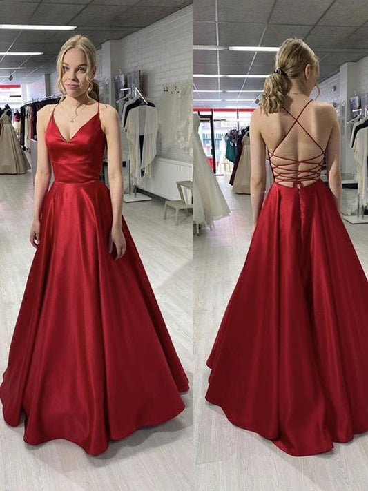 Burgundy V Neck Long Backless Prom Dresses, Open Back Burgundy V Neck Long Formal Evening Dresses  cg15574