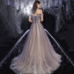 SHINY TULLE SEQUINS LONG PROM DRESS EVENING DRESS   cg15626