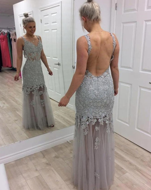 Sexy V-Neck Mermaid Prom Dresses,Long Prom Dresses,Cheap Prom Dresses    cg15803