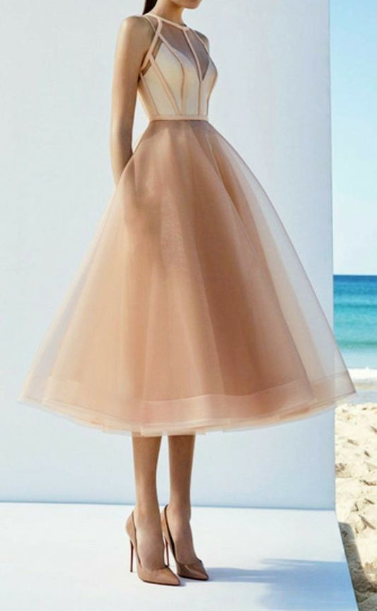 Chic tea length prom Dress cg1598