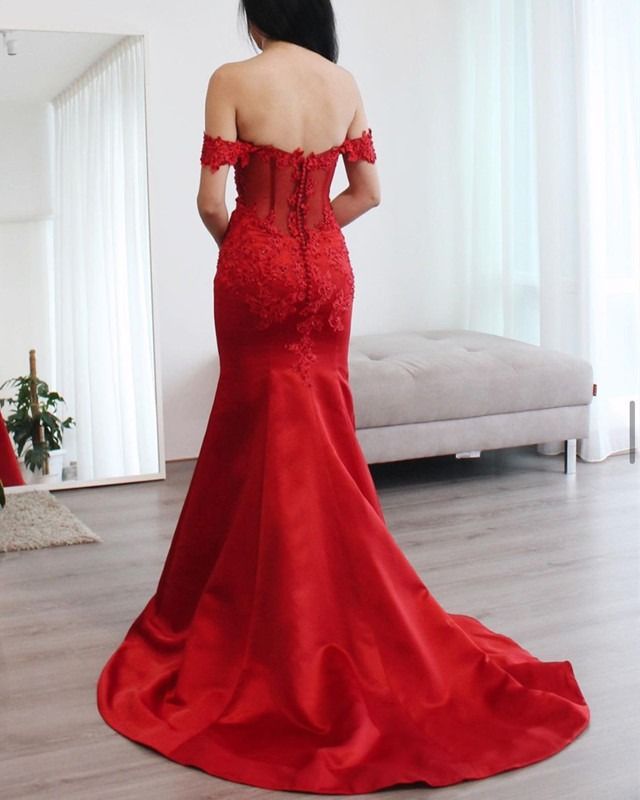 Elegant Red Mermaid Bridesmaid Dresses prom dress    cg16418