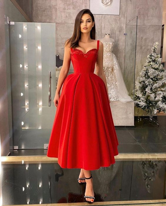 Simple Satin red Prom/Evening Dresses   cg16482