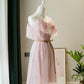 Short Party Dress Homecoming Dress Pink Lace Straps Short Bridesmaid Dress   cg16502