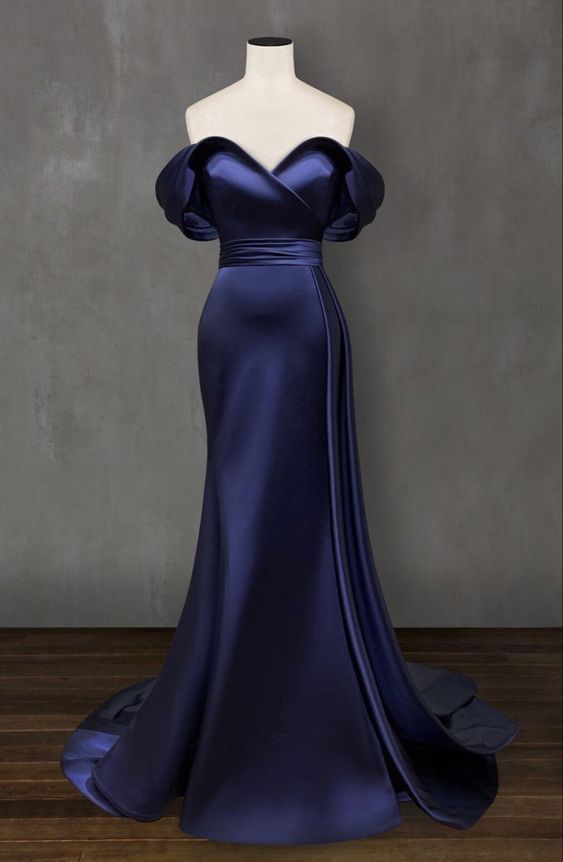 Navy Blue Mermaid Formal Dresses Prom Dress    cg16606