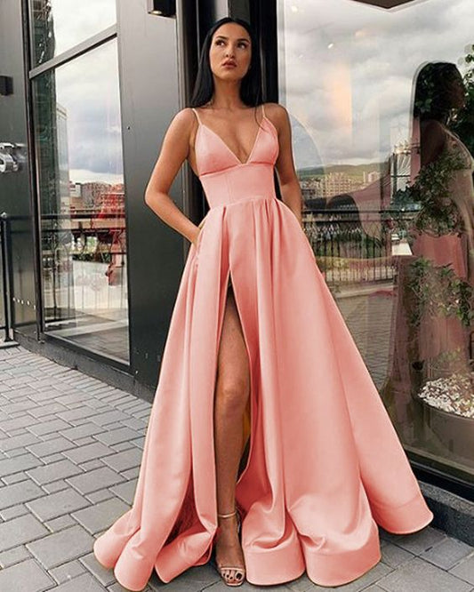 pink long evening gown Prom Dress    cg16610