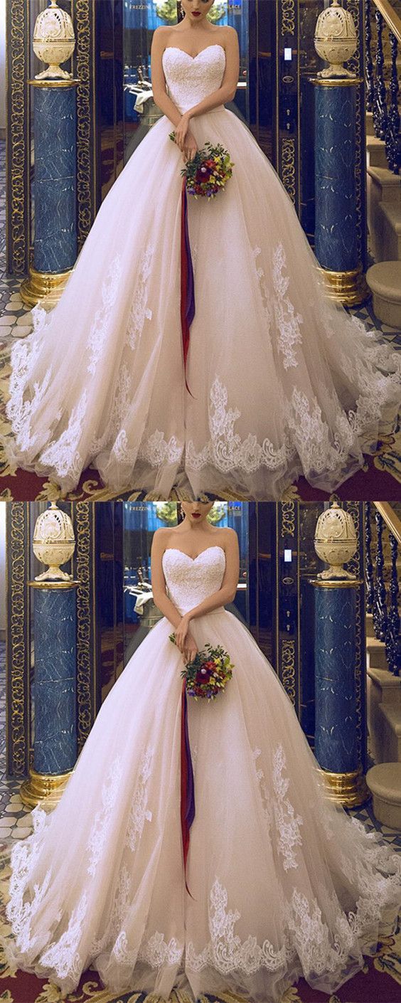 Vintage A Line White Ivory Wedding Dress Lace Appliques Bridal Gown Prom Dresses    cg16695