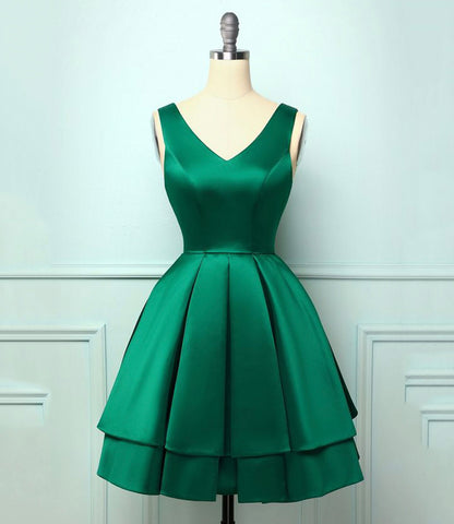 GREEN SATIN SHORT' HOMECOMING DRESS    cg17129