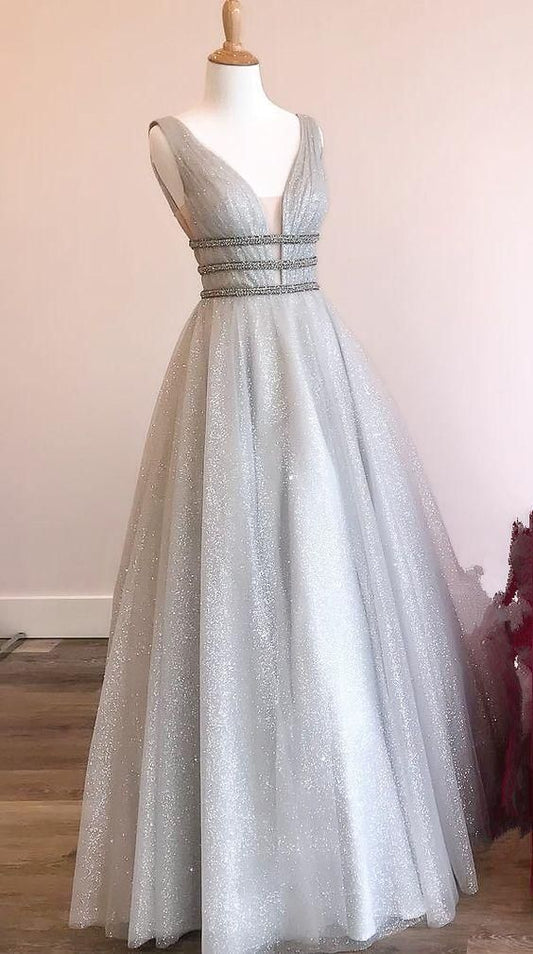 princess prom dresses, A-line Grey Prom Dresses, Long Prom Dresses 2019, Sweet 16 Dresses, Graduation Dresses cg1719