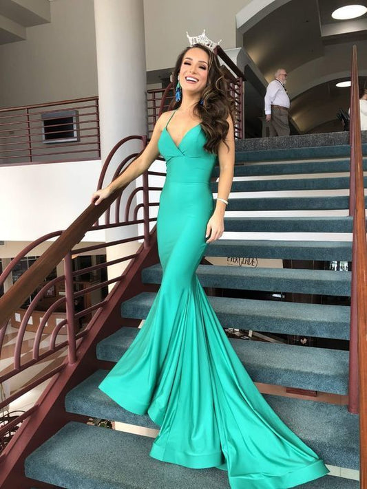 Spaghetti Straps Mermaid Long Prom Dress    cg17722