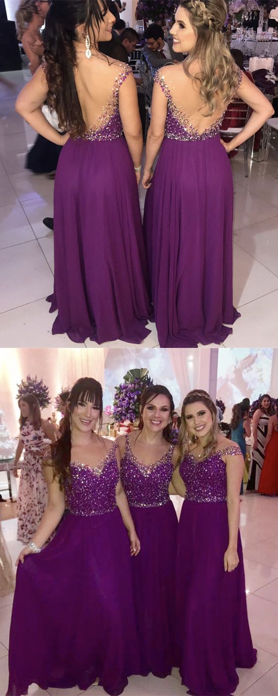 Beautiful Purple Bridesmaid Dresses prom gown   cg17951