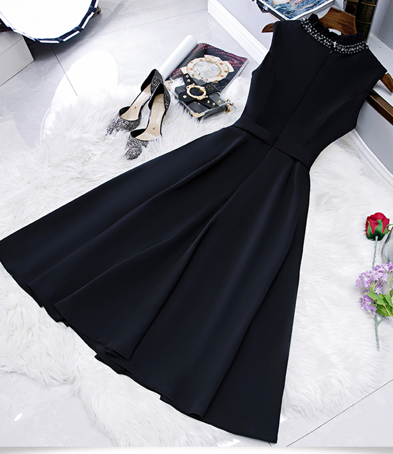 BLACK A LINE SHORT Homecoming Dress    cg18257