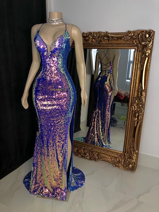 Girl Prom Dress,Deep V-neck Prom Dress,Sequins Prom Dress   cg18348