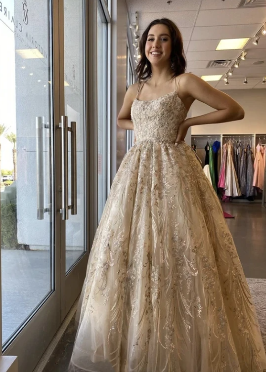 A line tulle lace long ball gown prom dress formal dress   cg18711