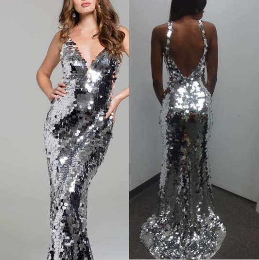 Mermaid Sparkly Sliver Long Prom Dress,Evening Dress,Prom Dresses    cg18826