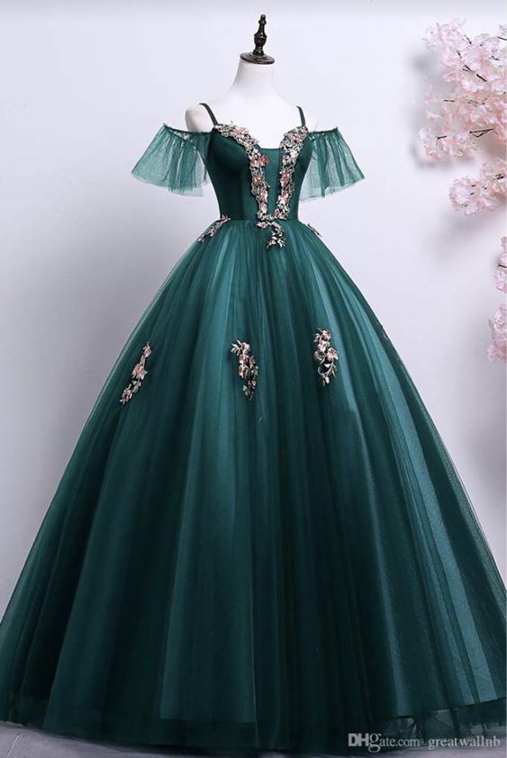 Prom dress, formal dress, evening gown, green prom dress    cg18947
