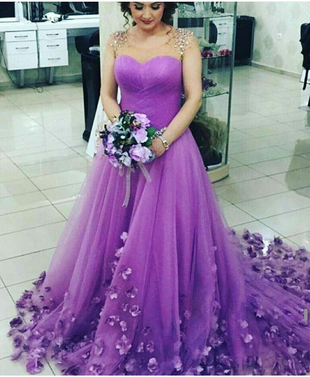 purple prom dress A line evening dress    cg18978