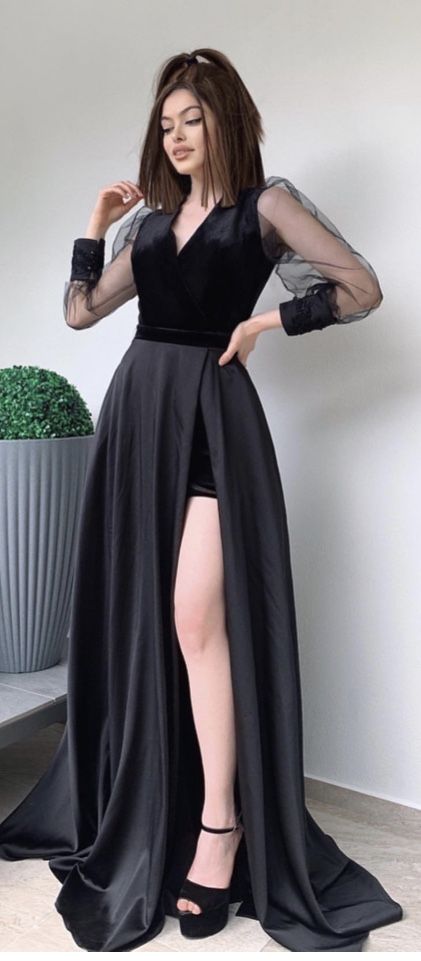 Black Long Prom Dresses, Formal Dresses    cg19065