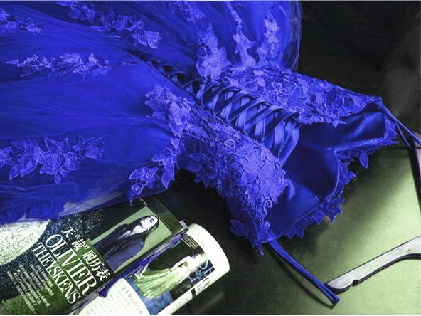 Royal Blue Tulle Strapless Ball Gown Long Prom Dress, Blue Party Dress 2021    cg19085