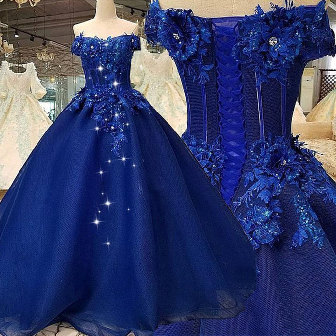 Lace Applique Prom Dress, Elegant Prom Dress, Prom Ball Gown, 2021 prom dresses   cg19122