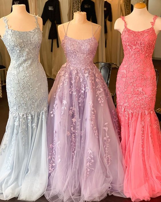 lace appliqued long prom dresses    cg19147