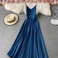 Simple A line v neck dress fashion prom dress    cg19191