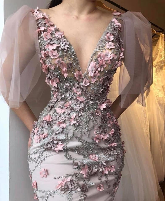 tulle long mermaid prom dress, evening dress    cg19203
