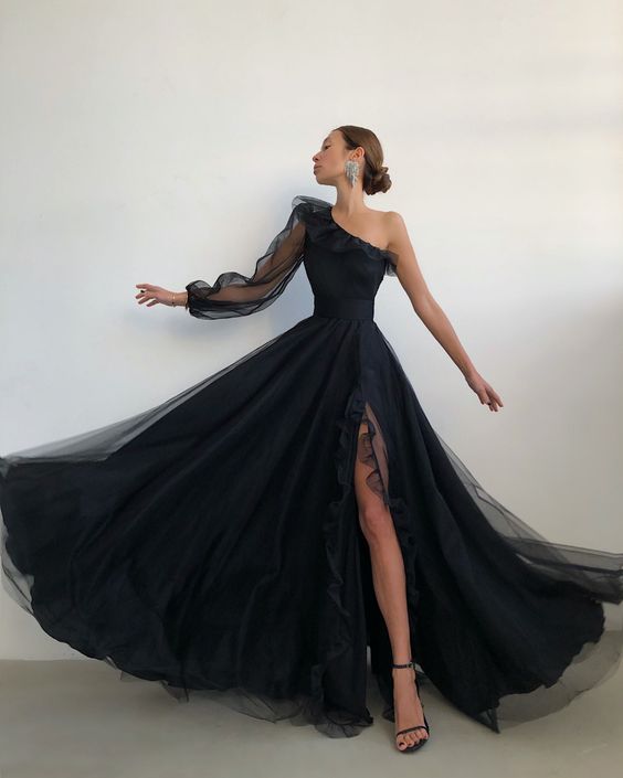Black long Evening Dress Prom Dresses    cg19296
