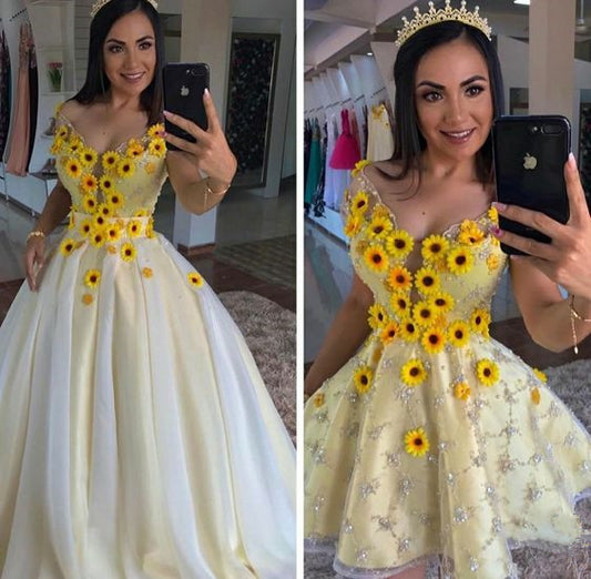 yellow ball gown dresses Prom Dress A-Line Wedding Dress    cg19350
