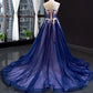 Strapless A-line Tulle Long Prom Dresses with Appliques Girls Dresses Party Dress Formal Dress Evening Dresses   cg19370