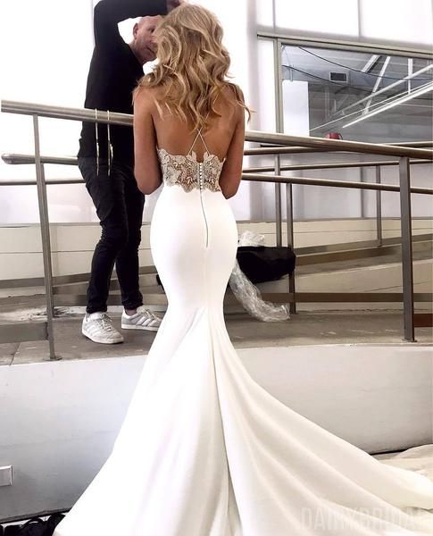 Charming Lace Sexy Backless Mermaid Jersey Prom Dresses cg1950