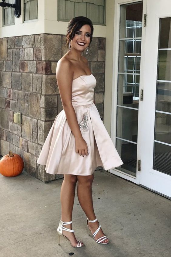 Simple Homecoming Dresses with Pockets, Short Homecoming Dresses Dancing Dresses cg1981
