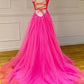 Simple A-line Tulle Sleeveless Long Prom Dresses, Sweet 16 Prom Dresses    cg19824