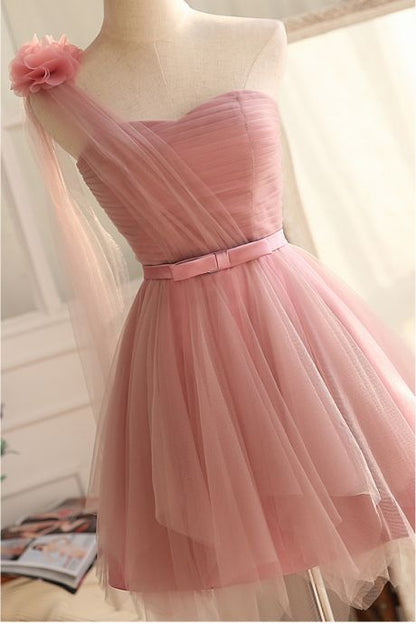 Cute Pink Sweetheart Tulle Homecoming Dresses,Sleeveless A-line Short Homecoming Dresses   cg20029