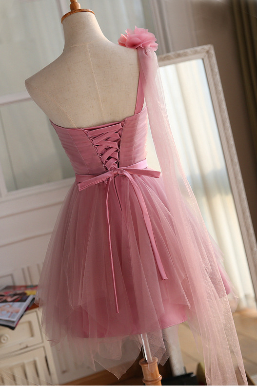 Cute Pink Sweetheart Tulle Homecoming Dresses,Sleeveless A-line Short Homecoming Dresses   cg20029